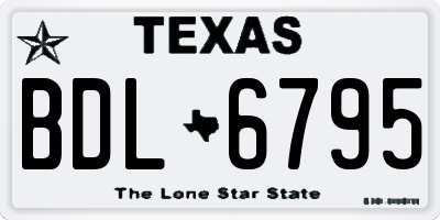TX license plate BDL6795