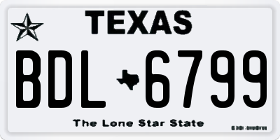TX license plate BDL6799