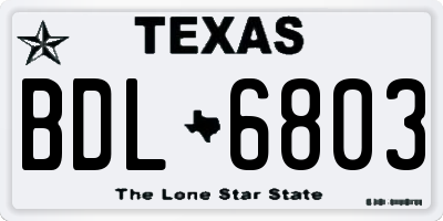 TX license plate BDL6803