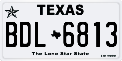 TX license plate BDL6813