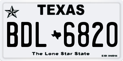 TX license plate BDL6820