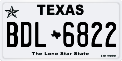 TX license plate BDL6822