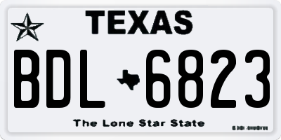 TX license plate BDL6823