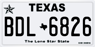 TX license plate BDL6826