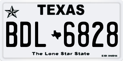 TX license plate BDL6828
