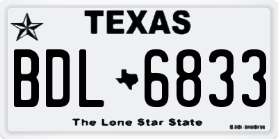 TX license plate BDL6833