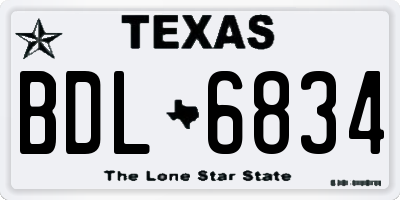 TX license plate BDL6834