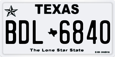 TX license plate BDL6840