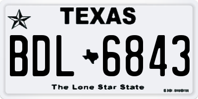 TX license plate BDL6843