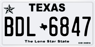 TX license plate BDL6847