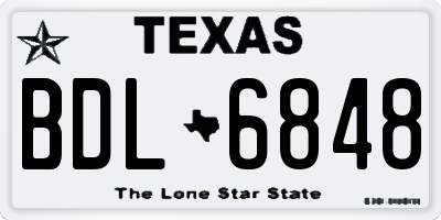 TX license plate BDL6848