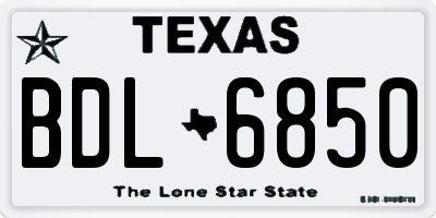 TX license plate BDL6850
