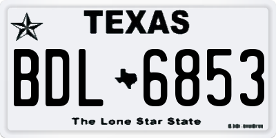 TX license plate BDL6853