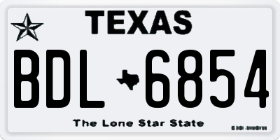 TX license plate BDL6854
