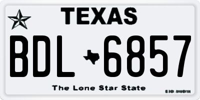 TX license plate BDL6857