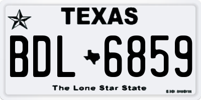 TX license plate BDL6859