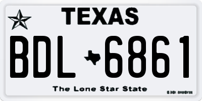 TX license plate BDL6861
