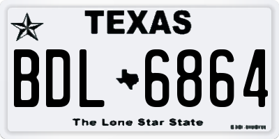 TX license plate BDL6864