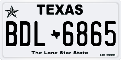 TX license plate BDL6865