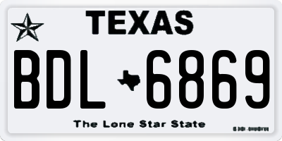 TX license plate BDL6869