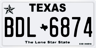 TX license plate BDL6874