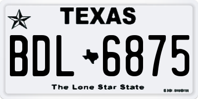 TX license plate BDL6875
