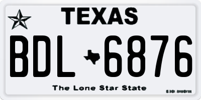 TX license plate BDL6876