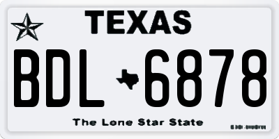 TX license plate BDL6878