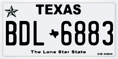 TX license plate BDL6883