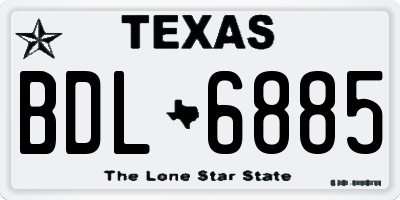TX license plate BDL6885