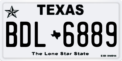 TX license plate BDL6889