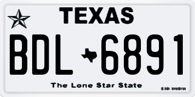 TX license plate BDL6891