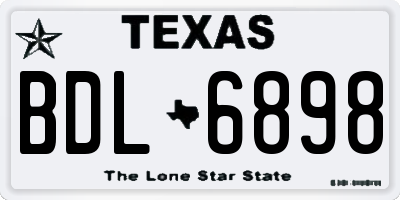 TX license plate BDL6898
