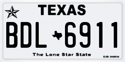 TX license plate BDL6911