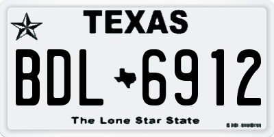 TX license plate BDL6912