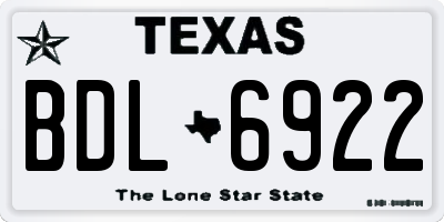 TX license plate BDL6922