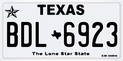 TX license plate BDL6923