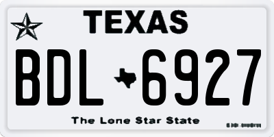 TX license plate BDL6927