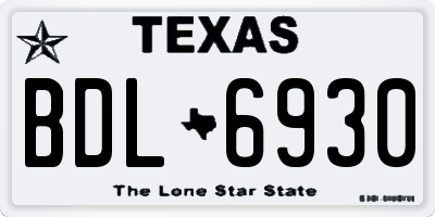 TX license plate BDL6930