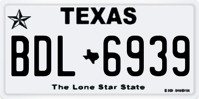 TX license plate BDL6939