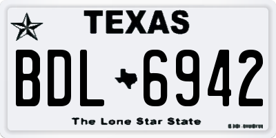 TX license plate BDL6942