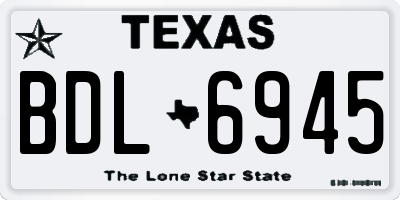TX license plate BDL6945