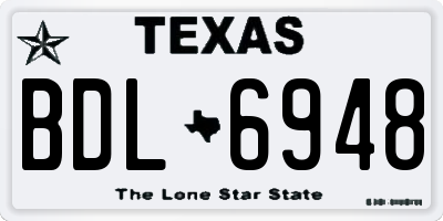 TX license plate BDL6948