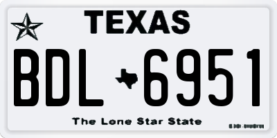 TX license plate BDL6951