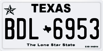 TX license plate BDL6953