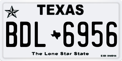TX license plate BDL6956