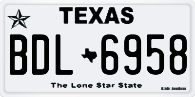 TX license plate BDL6958