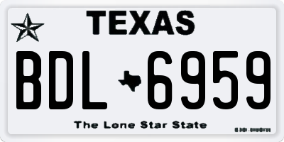TX license plate BDL6959