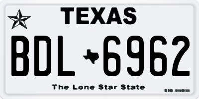 TX license plate BDL6962