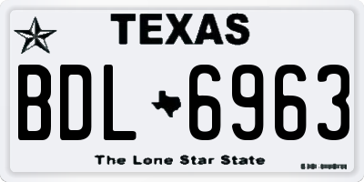 TX license plate BDL6963